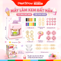 Hộp đồ chơi đất sét máy làm kem 40 chi tiết 1601-1 PeeKaPaw Toys