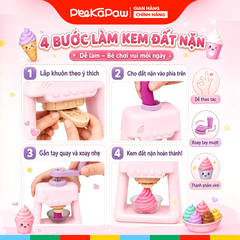 Hộp đồ chơi đất sét máy làm kem 40 chi tiết 1601-1 PeeKaPaw Toys
