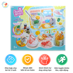 Đồ chơi nấu ăn bếp dùng pin thức ăn đổi màu khi nấu SWEET HEART B1018 PeeKaPaw Toys