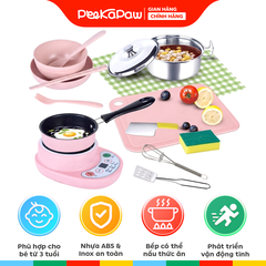Bộ bếp điện nấu được thật nồi inox 22 chi tiết HY-022 PeeKaPaw Toys