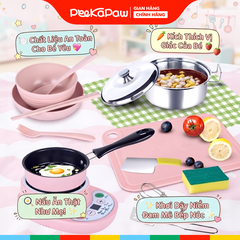 Bộ bếp điện nấu được thật nồi inox 22 chi tiết HY-022 PeeKaPaw Toys