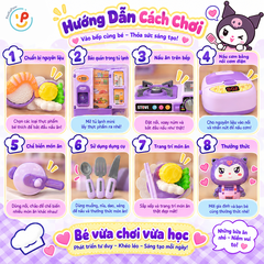 Đồ chơi nhà bếp Kuromi bếp ga nồi cơm điện hộp 50cm 8850 PeeKaPaw Toys