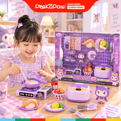 Đồ chơi nhà bếp Kuromi bếp ga nồi cơm điện hộp 50cm 8850 PeeKaPaw Toys