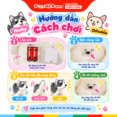Đồ chơi thú cưng chạy pin biết quẩy đuôi di chuyển kêu tiếng PeeKaPaw Toys