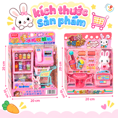 Vỉ đồ chơi siêu thị tủ lạnh Thỏ hồng 1368-107 PeeKaPaw Toys