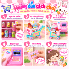 Vỉ đồ chơi siêu thị tủ lạnh Thỏ hồng 1368-107 PeeKaPaw Toys