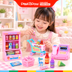 Vỉ đồ chơi siêu thị tủ lạnh Thỏ hồng 1368-107 PeeKaPaw Toys