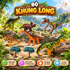Đồ chơi mô hình Vườn khủng long hộp 43cm BG8002-1 PeeKaPaw Toys