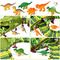 Bộ lắp ráp đường ray Công viên khủng long 240 chi tiết 50cm XC256A PeeKaPaw Toys