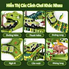 Bộ lắp ráp đường ray Công viên khủng long 240 chi tiết 50cm XC256A PeeKaPaw Toys