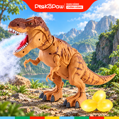 Khủng long chạy pin phun khói đẻ trứng chiếu hình 333-56 PeeKaPaw Toys