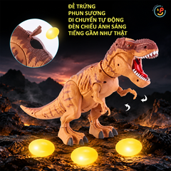 Khủng long chạy pin phun khói đẻ trứng chiếu hình 333-56 PeeKaPaw Toys