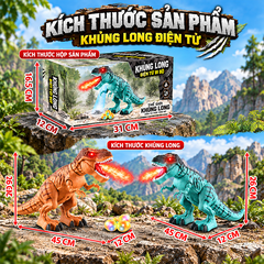 Khủng long chạy pin phun khói đẻ trứng chiếu hình 333-56 PeeKaPaw Toys