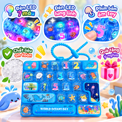 Đồ chơi bàn phím móc khoá 26 phím có đèn LED 10cm PeeKaPaw Toys