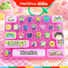 Đồ chơi bàn phím móc khoá 26 phím có đèn LED 10cm PeeKaPaw Toys