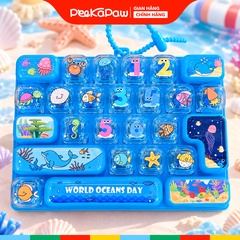 Đồ chơi bàn phím móc khoá 26 phím có đèn LED 10cm PeeKaPaw Toys