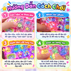 Đồ chơi bàn phím móc khoá 26 phím có đèn LED 10cm PeeKaPaw Toys