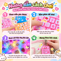 Bàn phím móc khoá mini 5cm có đèn nhiều mẫu PeeKaPaw Toys