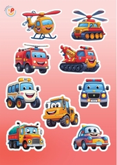 Sticker dán hình nhiều nhân vật vui nhộn