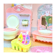 Đồ chơi Nhà Tắm mini Thỏ Hồng pastel đủ tiện nghi dễ thương cho bé 6620 đồ chơi trẻ em Peekaboo Toys