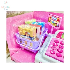 Đồ chơi siêu thị máy thu ngân có đèn và âm thanh màu hồng 36cm 5927 PeeKaPaw Toys
