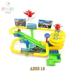 Đồ chơi lắp ráp đường đua peekabootoys xe ô tô mini cho bé A333-21