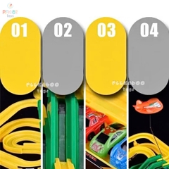Đồ chơi lắp ráp đường đua peekabootoys xe ô tô mini cho bé A333-21