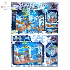 Đồ chơi lắp ráp xếp hình Mô Hình Toà Nhà Nhiều Tầng CÓ ĐÈN LED cho bé đồ chơi trẻ em Peekaboo Toys