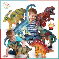 Đồ chơi Khủng Long Cổ Dài Đẻ Trứng có đèn LED và ÂM THANH Electric Jurrasic World 890A PeeKaPaw Toys