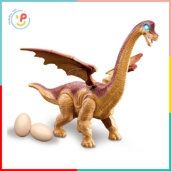Đồ chơi Khủng Long Cổ Dài Đẻ Trứng có đèn LED và ÂM THANH Electric Jurrasic World 890A PeeKaPaw Toys