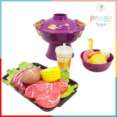 Bộ đồ chơi nấu ăn cho bé mô phỏng nồi lẩu Haidilao buffet 95 chi tiết đa dạng sống động 21A1 đồ chơi trẻ em Peekaboo Toy
