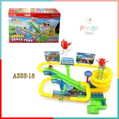 Đồ chơi lắp ráp đường đua peekabootoys xe ô tô mini cho bé A333-21