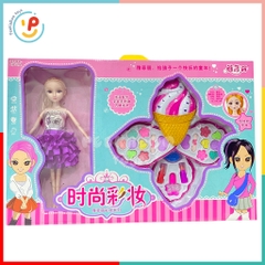 Búp bê công chúa và bộ trang điểm phấn mắt làm đẹp cho bé Lollipop peekabootoys 8322