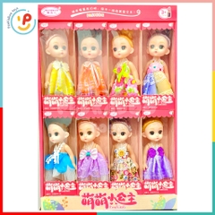 Trọn bộ 8 hộp búp bê công chúa nhỏ cao 10cm 8858 peekabootoys