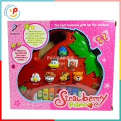 Đồ chơi Đàn Piano Hình Trái Dâu Đỏ có đèn và âm thanh tiếng kêu động vật dễ thương cho bé PeeKaPaw Toys