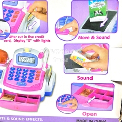 Bộ đồ chơi bán hàng Máy Tính Siêu Thị Băng Chuyền 5901 CÓ ÂM THANH màu hồng đồ chơi trẻ em Peekaboo Toys