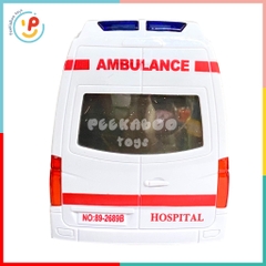 Xe Cấp Cứu Xe Cứu Thương 89-2689 Chạy Pin Có Đèn Led Nhiều Màu và Âm Thanh Peekapaw Toys