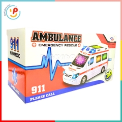 Xe Cấp Cứu Xe Cứu Thương 89-2689 Chạy Pin Có Đèn Led Nhiều Màu và Âm Thanh Peekapaw Toys