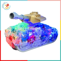 Đồ Chơi Xe Tăng GEAR TANK 22139 Trong Suốt Có Đèn Led Nhiều Màu và Âm Thanh PeeKaPaw Toys