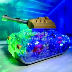 Đồ Chơi Xe Tăng GEAR TANK 22139 Trong Suốt Có Đèn Led Nhiều Màu và Âm Thanh PeeKaPaw Toys