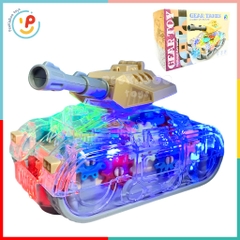 Đồ Chơi Xe Tăng GEAR TANK 22139 Trong Suốt Có Đèn Led Nhiều Màu và Âm Thanh PeeKaPaw Toys