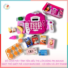 Đồ chơi siêu thị máy thu ngân 39cm màu hồng có đèn và âm thanh 820A20 peekabootoys