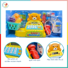 Đồ chơi siêu thị máy thu ngân Gấu Vàng 40cm 35561 dùng pin CÓ ÂM THANH CÓ ĐÈN peekabootoys