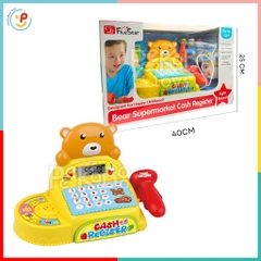 Đồ chơi siêu thị máy thu ngân Gấu Vàng 40cm 35561 dùng pin CÓ ÂM THANH CÓ ĐÈN peekabootoys