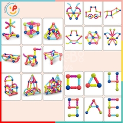 Bộ xếp hình nam châm nhiều chi tiết cho bé phát triển tư duy PeeKaPaw Toys