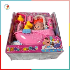 Đồ chơi búp bê bồn tắm PeeKaPaw có thể PHUN NƯỚC dùng pin kệ nhà tắm đồ chơi nhà tắm 1368