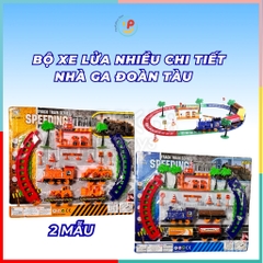 Đồ chơi vỉ đường ray xe lửa nhiều chi tiết nhà ga đoàn tàu 238 Peekapaw Toys