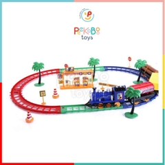 Đồ chơi vỉ đường ray xe lửa nhiều chi tiết nhà ga đoàn tàu 238 Peekapaw Toys