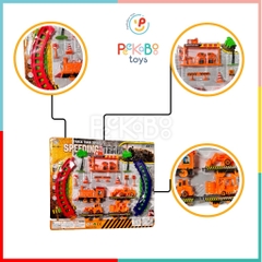 Đồ chơi vỉ đường ray xe lửa nhiều chi tiết nhà ga đoàn tàu 238 Peekapaw Toys