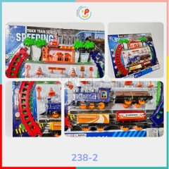 Đồ chơi vỉ đường ray xe lửa nhiều chi tiết nhà ga đoàn tàu 238 Peekapaw Toys